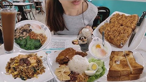 槟城早餐咖啡厅美食烤面包白咖啡咖喱鸡椰浆饭炒粿条Penang New Lane Café White Coffee Toast Nasi Lemak Fried Koay Teow Breakfast