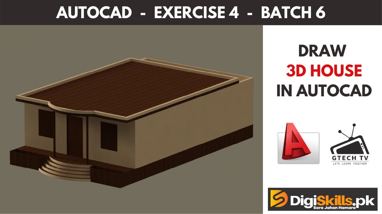 How to design 3D House and apply materials in AutoCAD | Digiskills ...