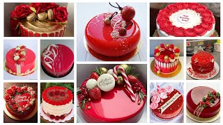 Red Colour Birthday Cake Designs 2025/Red Velvet Cake Designs/Anniversary Cake Design/Birthday Cakes