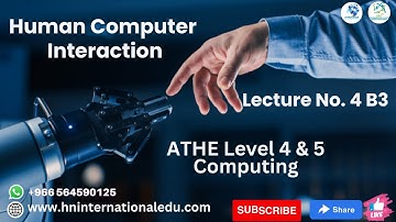 Human Computer Interaction Lecture No. 04 B3 ATHE Level 4 & 5 Computing