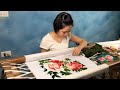 Hand embroidery art  peony flower  thuongembroidery