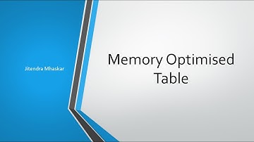38. Memory Optimised Table in SQL Server