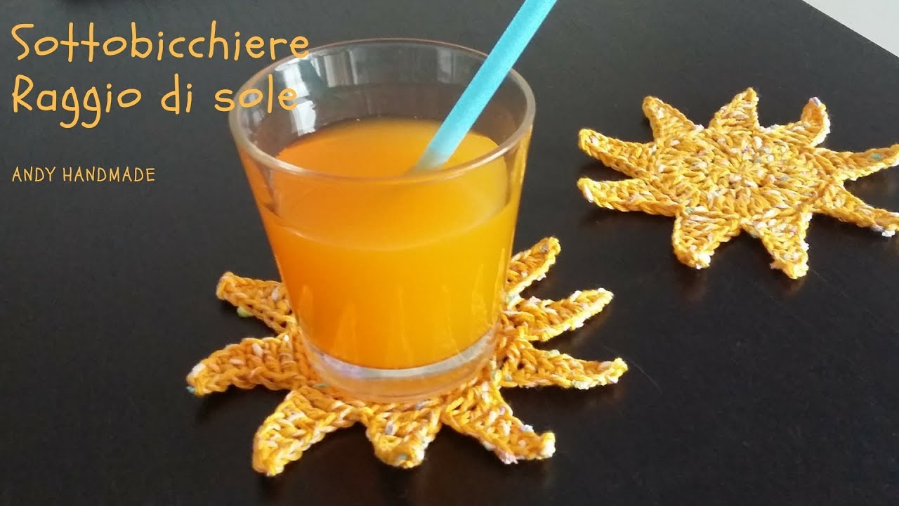 Sottobicchiere raggio di sole - uncinetto