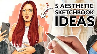 5 aesthetic SKETCHBOOK IDEAS - How to Fill Your Sketchbook to Make it Look Better! | Natalia Madej