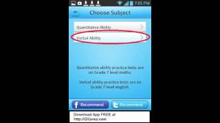 Educational apps for iphone ipad iOS android QVprep grade 7 math english quantitative and verbal screenshot 2