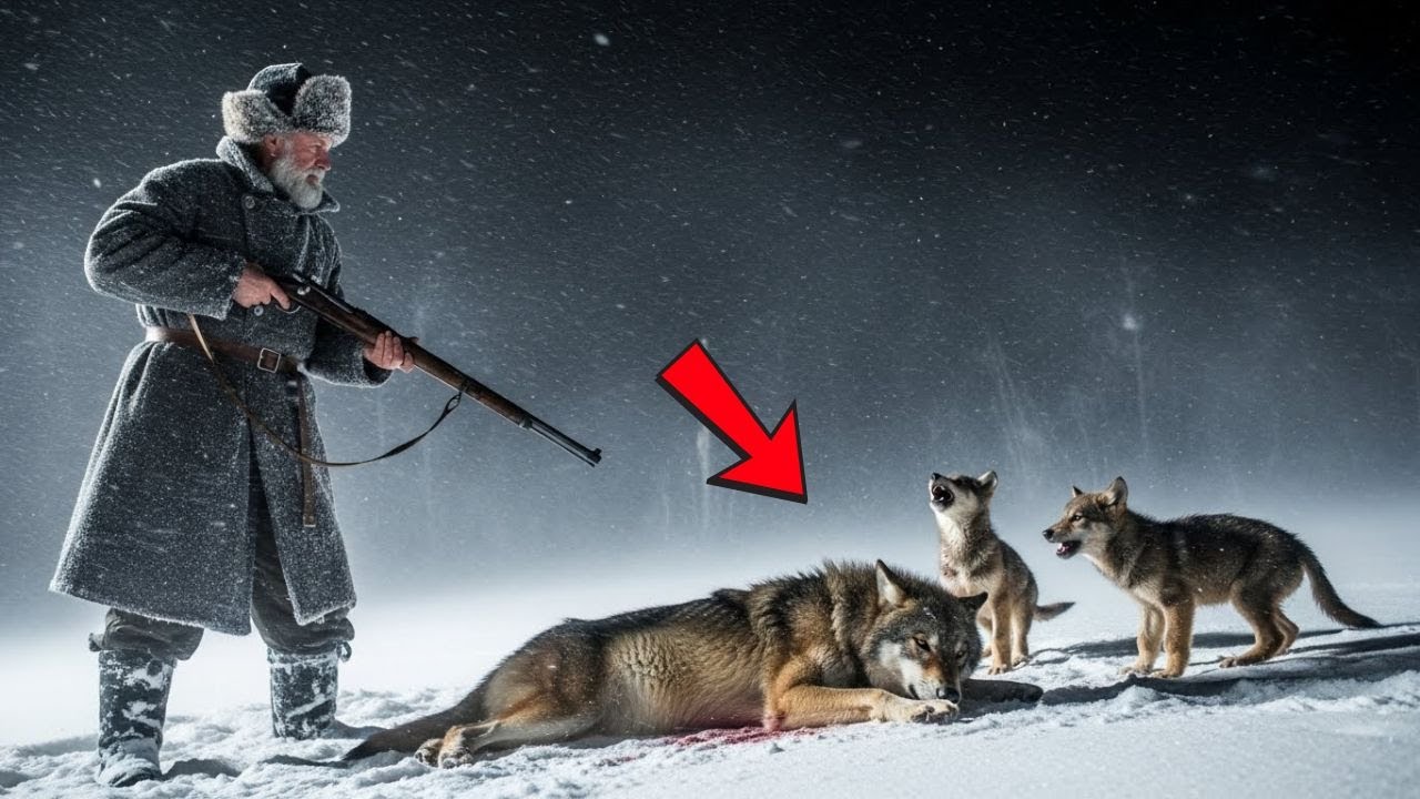 Раненая волчица притащила двух замерзающих детёнышей к старику. То, что сделал он — поразило всех!