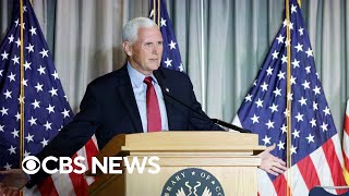 Former Vice President Mike Pence speaks out against ex-boss Trump and Florida Gov. Ron DeSantis