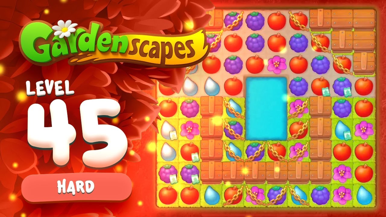 Gardenscapes - Hard Level 45 - YouTube