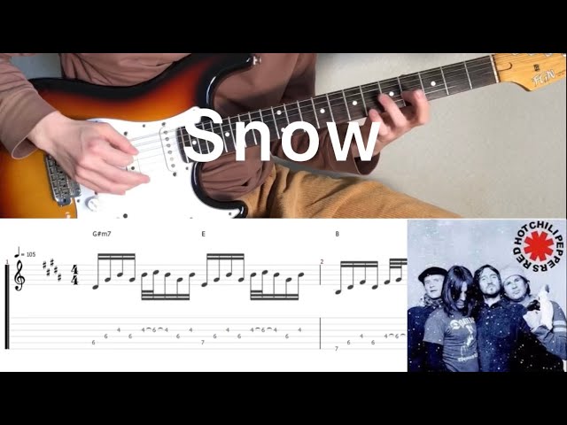 Red Hot Chili Peppers - Snow (hey Oh) (guitar cover with tabs u0026 chords) class=