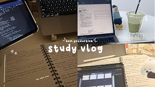 4am productive study vlog  day before exam, early mornings, study cramming, matcha & more