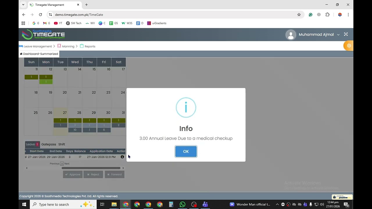 1- How to Approve OR Reject a Posted Leave on Web Portal | (Desktop View) | Fully Explained