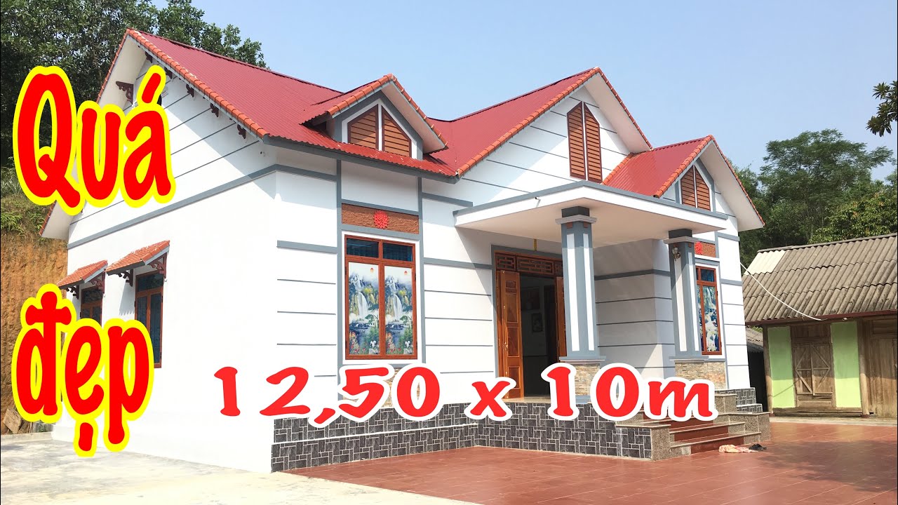 Tham quan mẫu nhà cấp 4 mái thái 12,50 ng x sâu 10m.Lh thiết kế 0967947339. Nice 4-level house