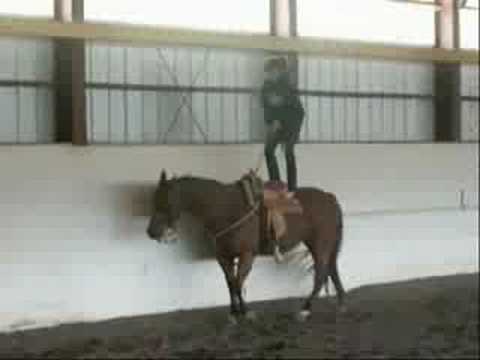 Trick Riding Practice Sept 13 Ashley and Micaelin