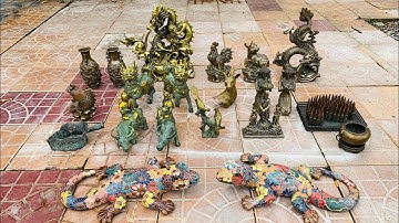 🔴Đôi tắc kè gốm Biên Hòa xưa | s.02/07 | Đồ xưa-Đồ cổ-Đồ đồng-Đồ phong thuỷ | Vật Phẩm Đồng