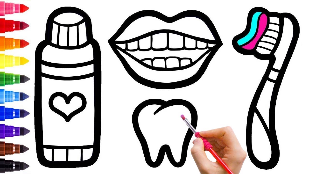 How To Draw A Toothpaste And Brush Drawing For Kids