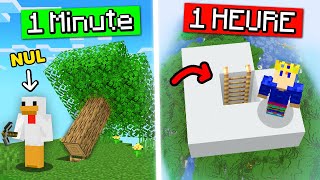 Base Secrète de 1 Minute vs 1 HEURE sur Minecraft !