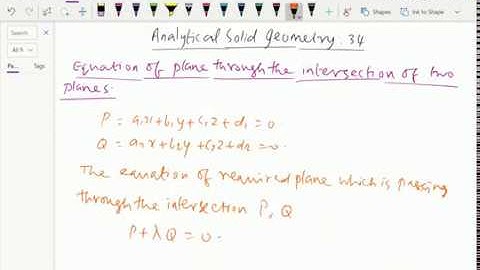 Analytical solid geometry : - ( Equation of plane through intersection of two planes ) - 34.