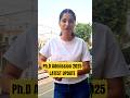 PhD Admission 2025 Form Date Extend | Kiran Mam #shorts #du #allahabad #jmi #phd  #admission #update