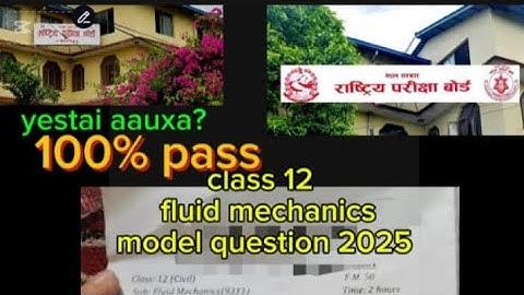 class 12 technical stream fluid mechanics questions paper|| class 12 civil engineering|| sushrut
