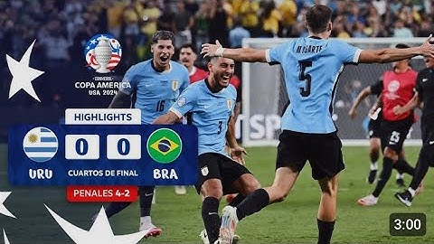 Brazil vs Uruguay 4( 0- 0) 2 full match highlights #copaamérica2024 #viral #brazil #uruguay