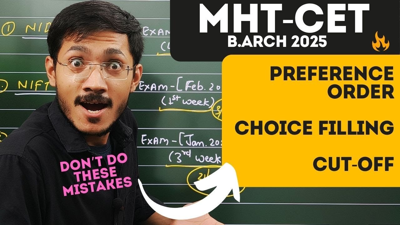 Cut-Off & Preference order | MHT-CET B.Arch 2025 Choice Filling | Safal Together | Sachin Prajapat