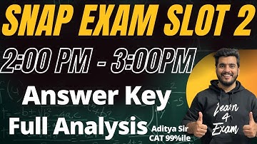 ✅ SNAP 2025 Slot 2 Answer Key (2:00–3:00 PM) | Memory-Based Questions & Analysis