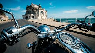 Old Town Constanta City Romania - on motorcycle