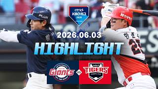 [롯데자이언츠 vs KIA타이거즈] 6.3(수) 야구 하이라이트｜2026 KBO 리그｜KBO X TVING