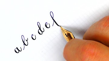 Flex handwriting with a fountain pen - Straight English cursive lowercase: Handwriting practice