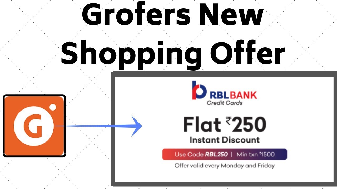 Grofers RbL Bank offer flat 250 off new promo code