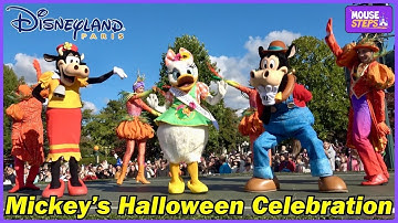 Mickey’s Halloween Celebration Parade NEW Show Stop at Disneyland Paris: Daisy, Clarabelle, Goofy +