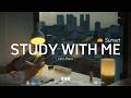 🥕2-HOUR STUDY WITH ME at Sunset 🌇 | 🎹Calm Piano | Pomodoro 50-10