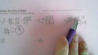 Section 10-2 Day 2 Video Lesson