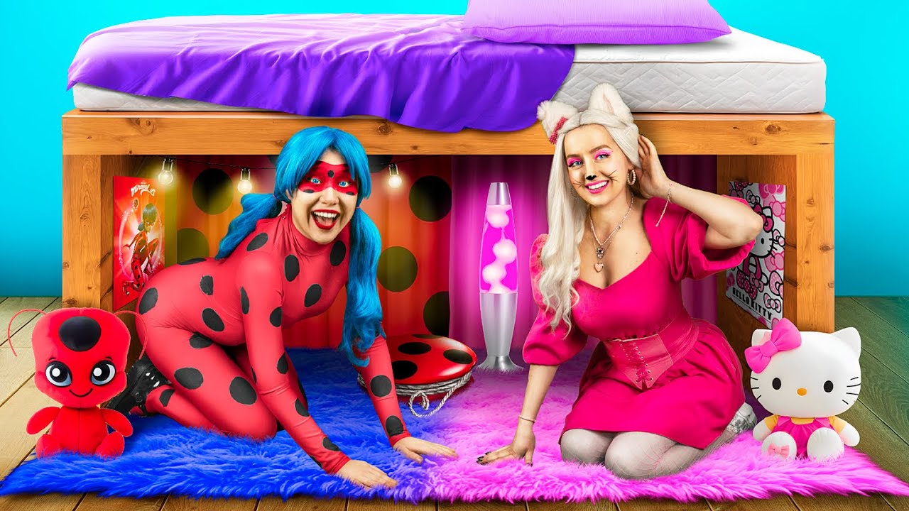 Secret Rooms Under The Bed / 24 Hours Challenge