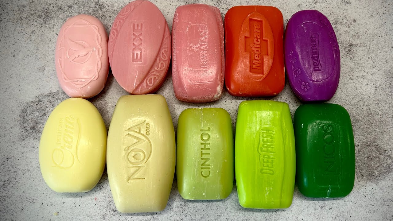 ASMR soap/ Dry soap cutting 🩷❤️💚💛💜/ Резка цветного сухого мыла