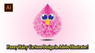 Funny Hairy Cartoon Design In Adobe Illustrator Creative Character Art