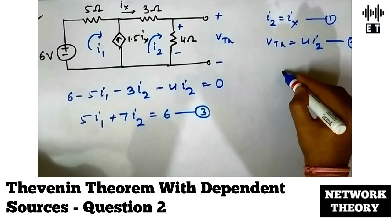 Thevenin Theorem With Dependent Sources | Question 2 | Network Theorems ...