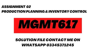 mgmt 617 assignment 02 solution
