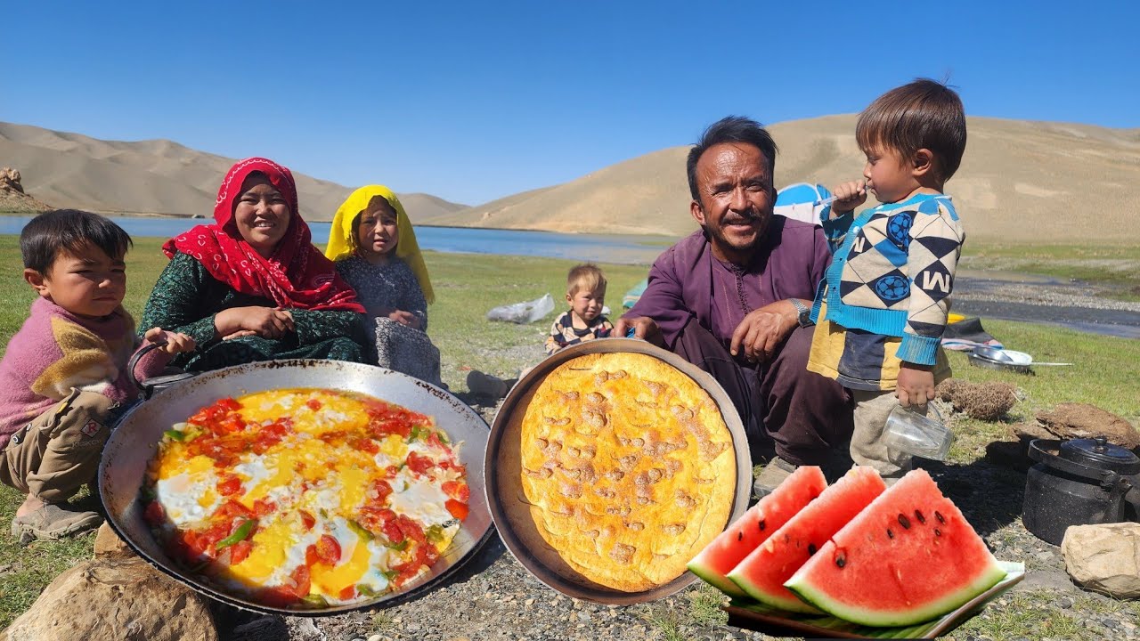 Twin Children's Journey in Nature in 2025 | Afghanistan village cooking | Cooking egg with Fateer