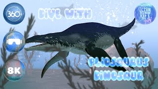 Dive with Pliosaurus Dinosaur in 360° 🌊 Ocean Rift VR [8K]