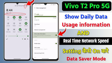 Vivo T2 Pro Show Daily Data Usage Setting Kaise On Kare| Show Real Time Network Speed On Vivo T2 Pro