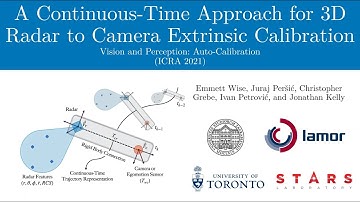 A Continuous-Time Approach for 3D Radar to Camera Extrinsic Calibration (ICRA 