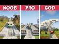 Minecraft NOOB vs PRO vs GOD: TRAM STATION BUILD CHALLENGE 🚋