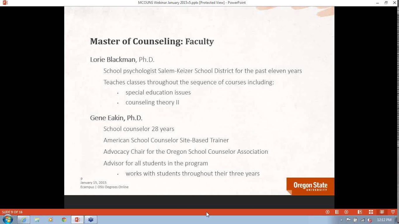 2015- Oregon State University's Master of Counseling online - YouTube