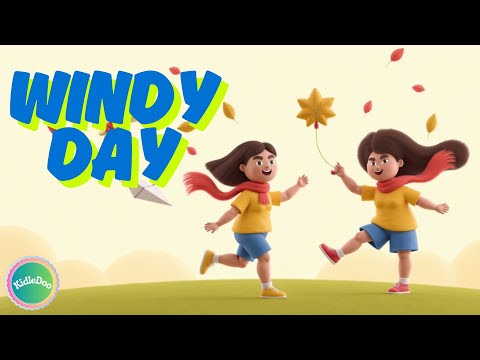 Windy Day | Children Karaoke Song | Fun & Learning | Kids Weather Song | KidleDoo