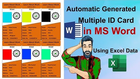 Automatic Multiple ID Card Generate in Ms Word | Using Excel Data | Learn About Work