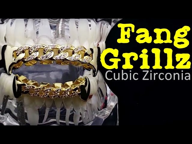 CZ Cuban Link Grillz 14k Gold Plated Hip Hop Bottom Cubic Zirconia Blinged  Teeth