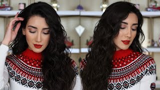 How To: Natural curly hair  | آموزش این مدل مو: فر طبیعی و خوشگل + یه آرایش آسون برای هالیدی