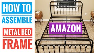 🛏️  TUSEER Vintage Metal Bed Frame Review | Step-by-Step Assembly