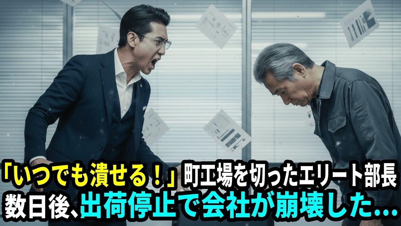 「お前の会社なんていつでも潰せる」老舗町工場を切った大手企業の部長。数日後、出荷停止で会社が崩壊した